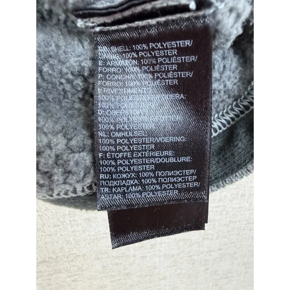 The North Face Sweater Fleece Vest Mens Large Gray Full Zip Sherpa Lined